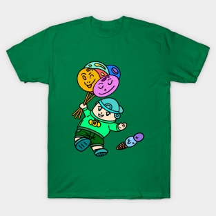 Cartoon kid with balloons T-Shirt